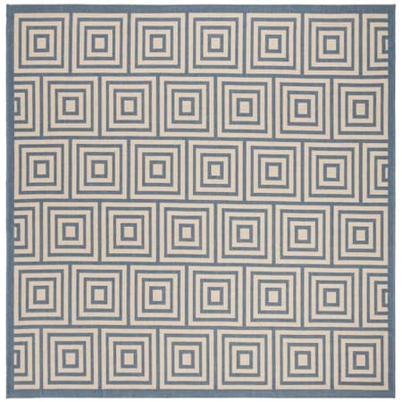 Safavieh 6 ft. 7 in. x 6 ft. 7 in. Square Linden 100 Contemporary Area Rug - Cream & Blue LND173N-6SQ